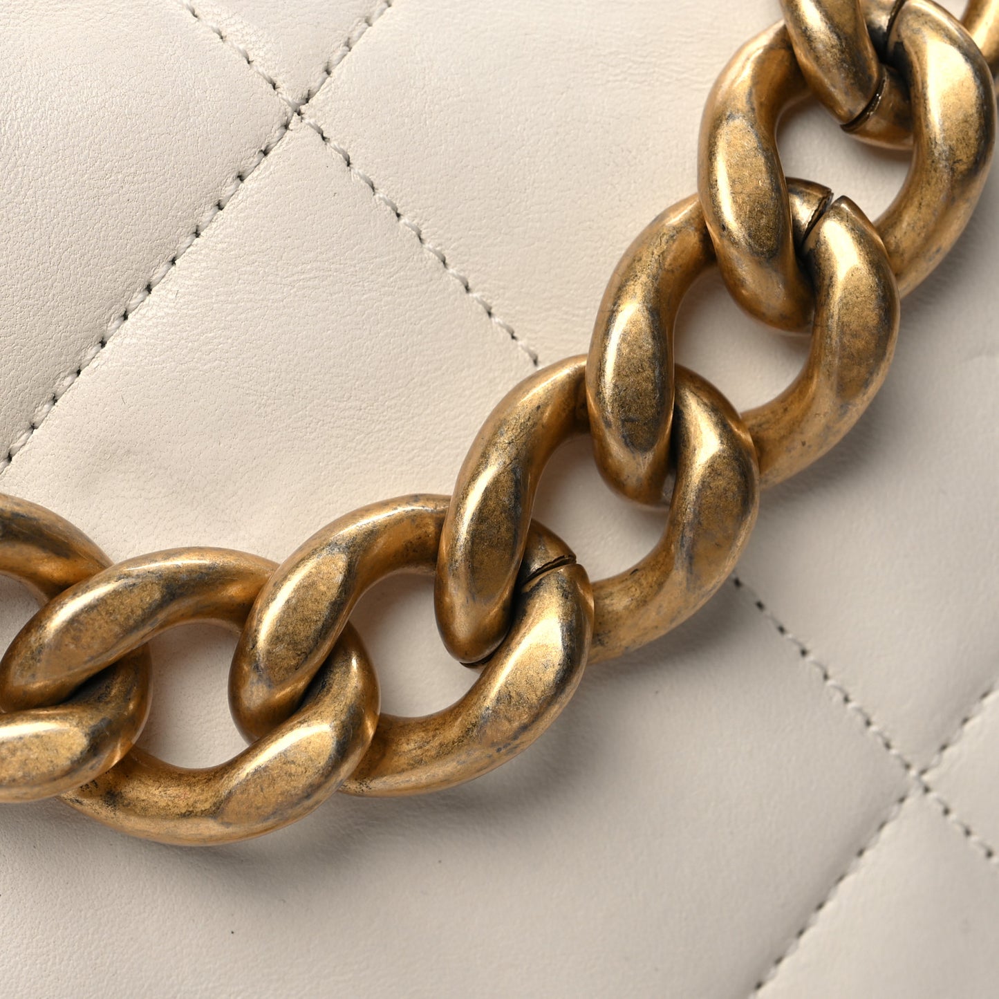 Lambskin Quilted Large Chanel 19 Flap White