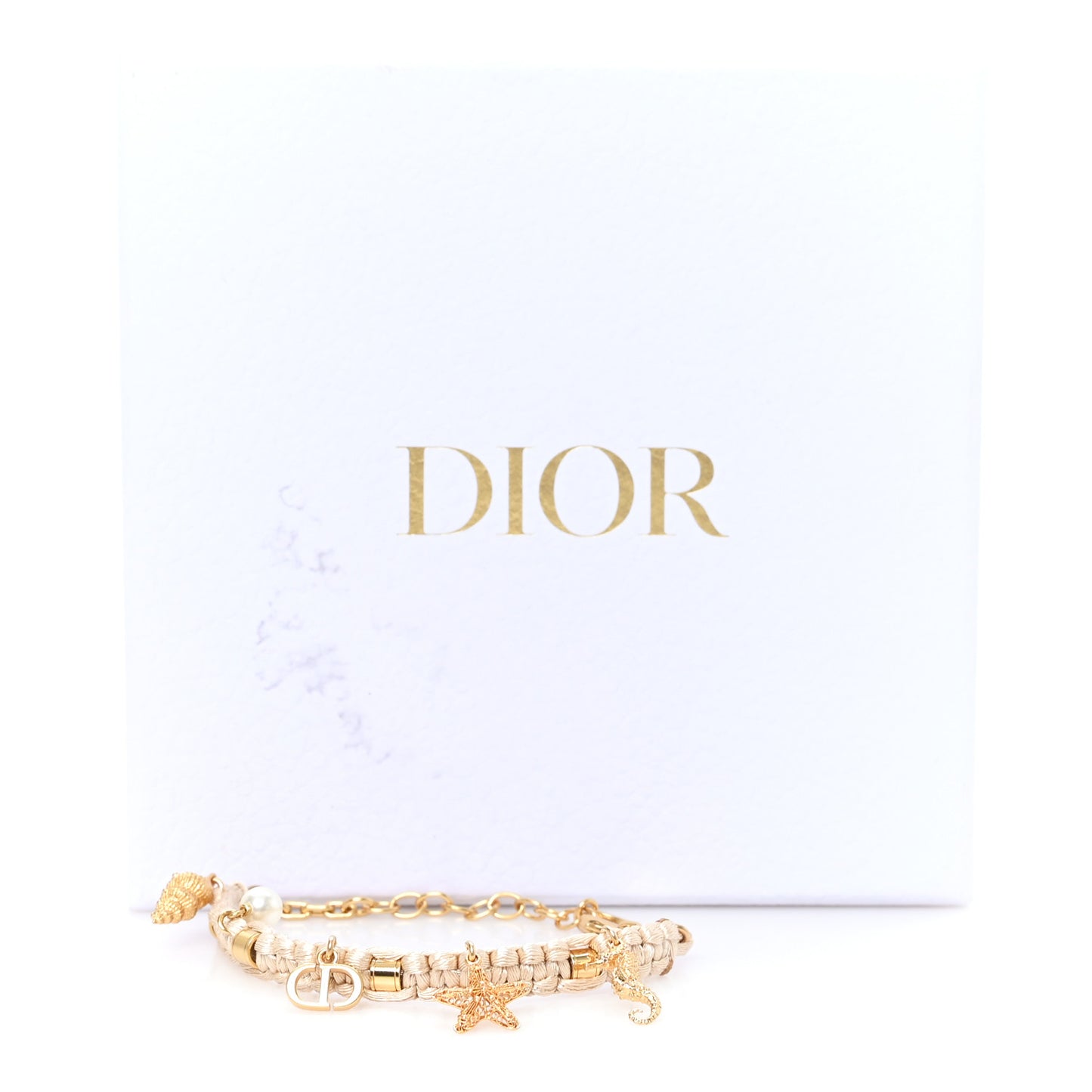 Cord Cabinet Charm Bracelet Ecru Gold
