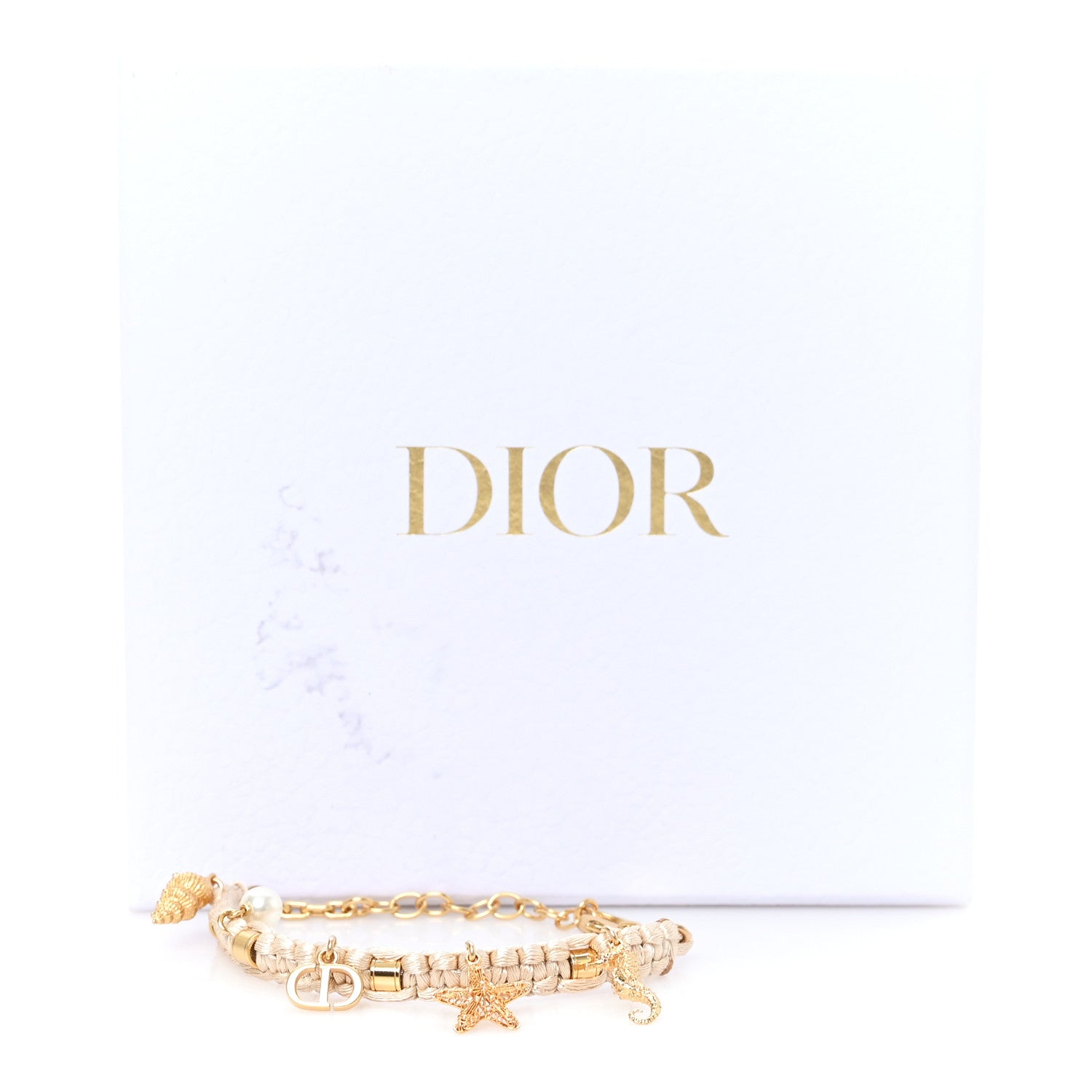 Christian Dior Cord Cabinet Charm Bracelet Ecru Gold 5 of 5