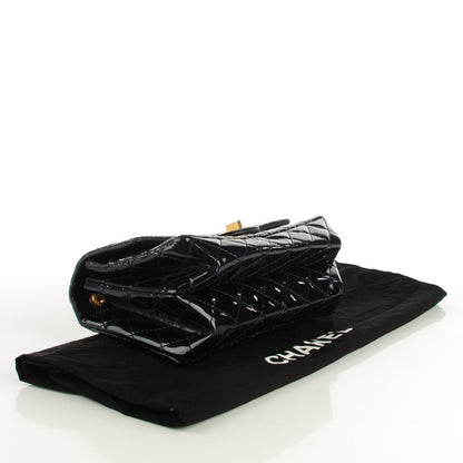 Chanel Patent Quilted Accordion Reissue 2.55 Flap Navy Blue 4 of 7