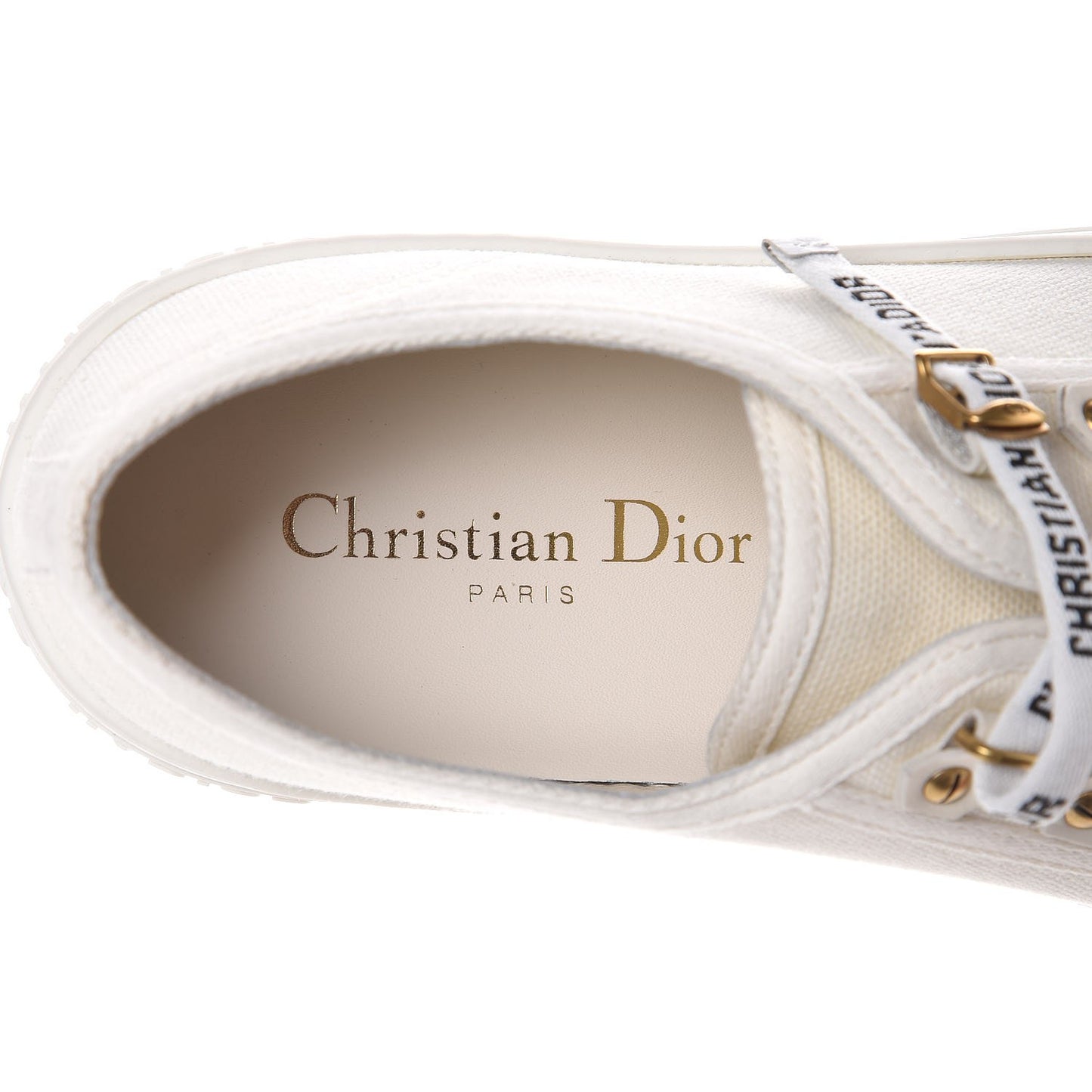 Canvas Walk'n Dior Low Top Sneakers 37.5 White