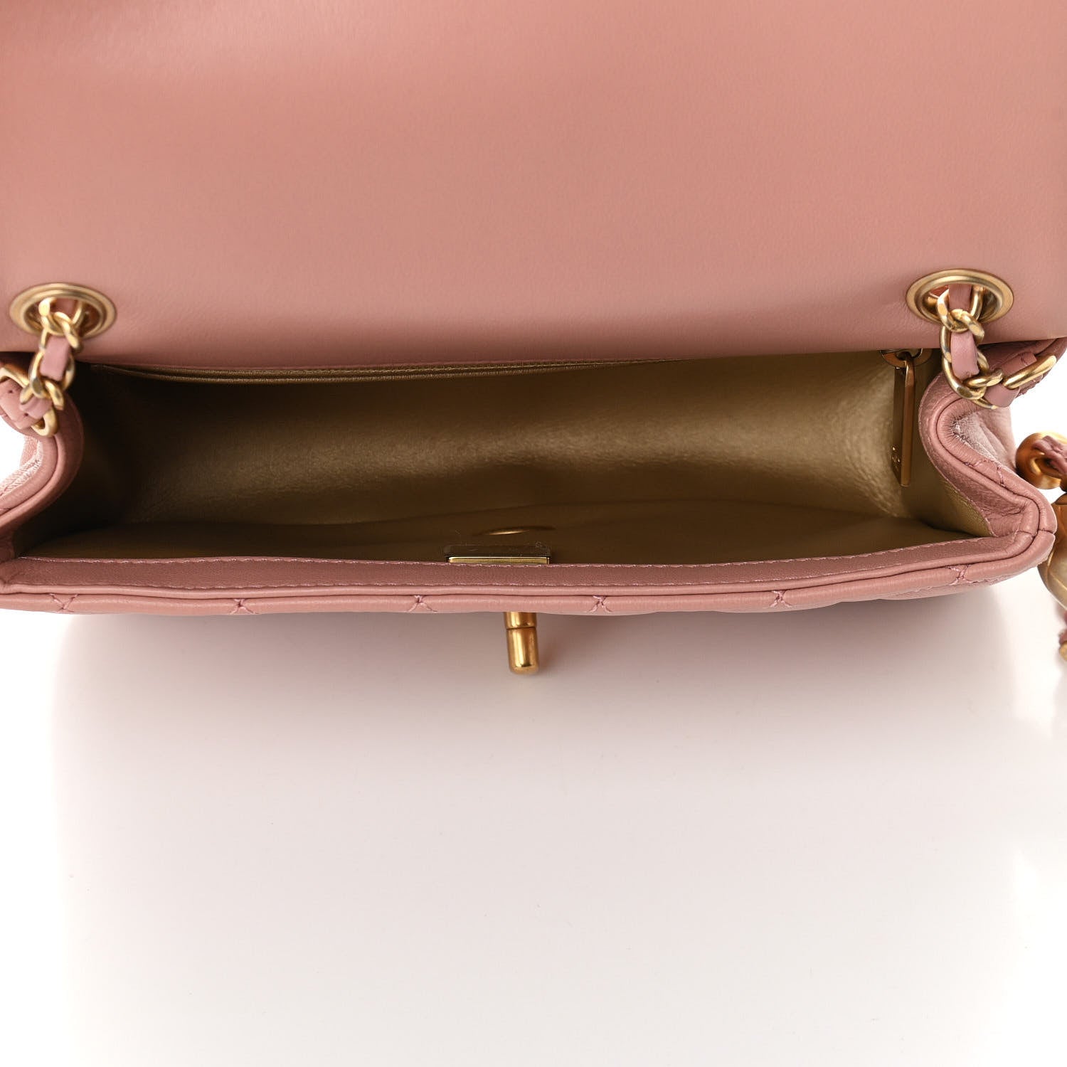Chanel Lambskin Quilted Mini Rectangular Pearl Crush Flap Dark Pink 5 of 9
