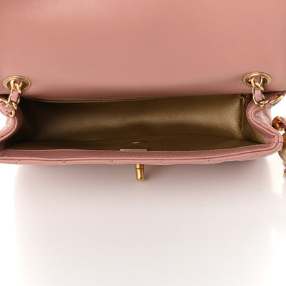 Chanel Lambskin Quilted Mini Rectangular Pearl Crush Flap Dark Pink 5 of 9