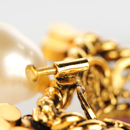 Chanel Gripoix Pearl Crystal Brooch Gold 4 of 6