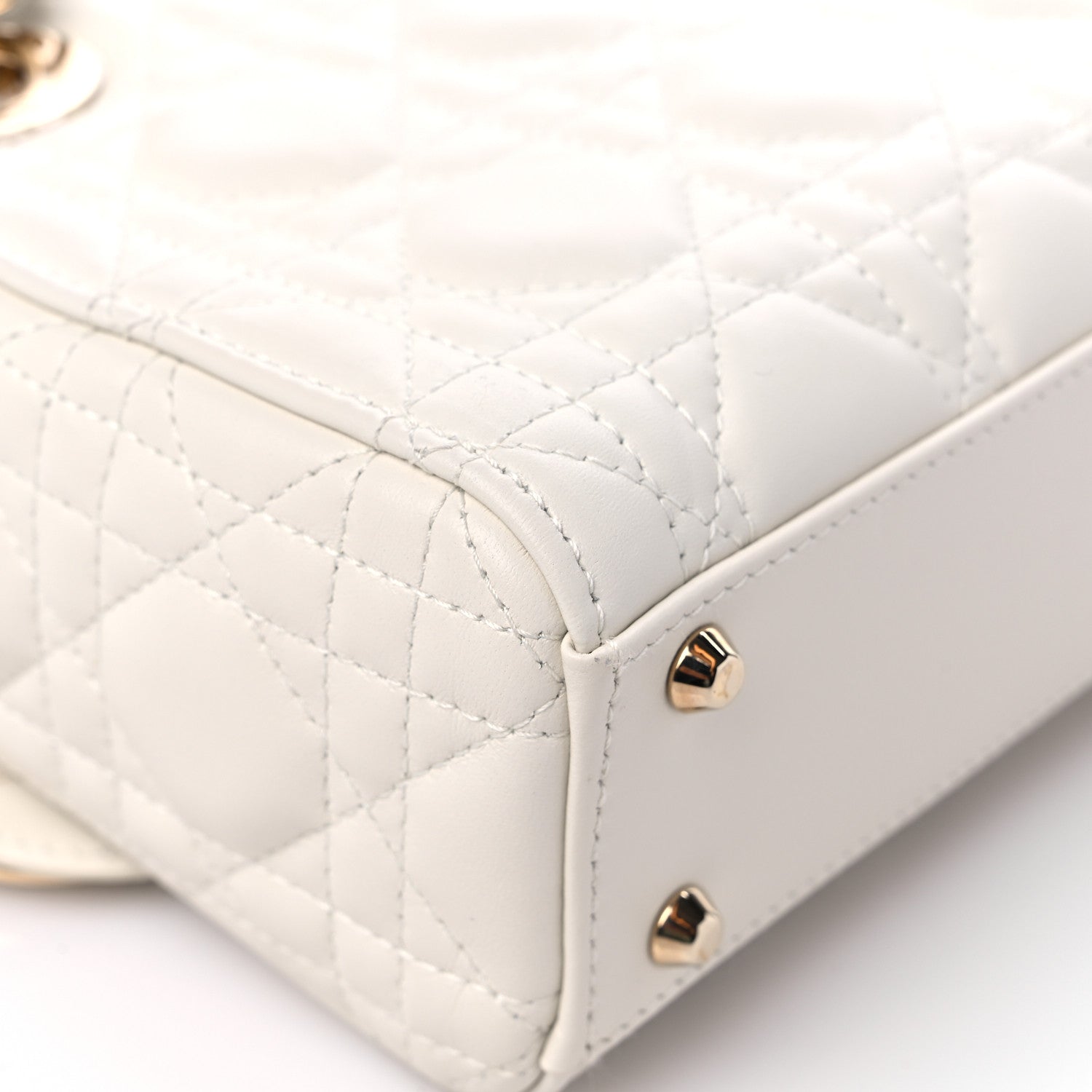 Christian Dior Lambskin Cannage Mini Lady Dior White 9 of 10
