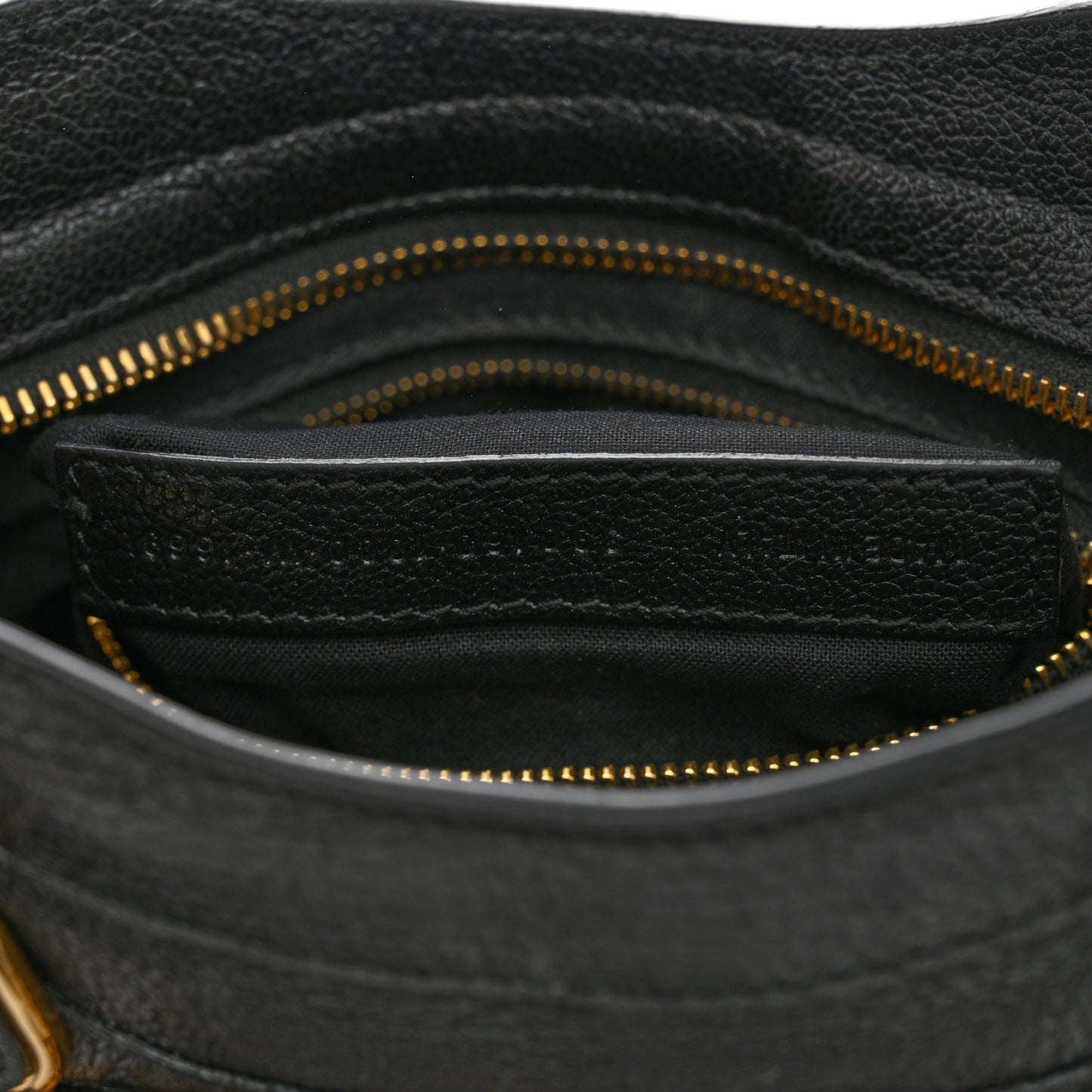 Chevre Gold Metallic Edge Hardware Mini City Black