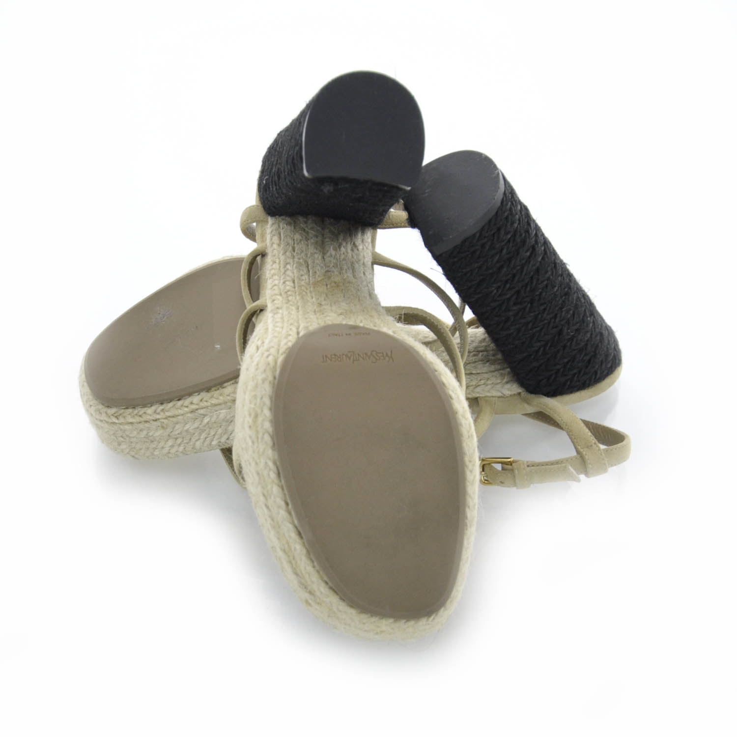 Saint Laurent Gipsy 105 Platform Cage Espadrille Sandals 38 4 of 7