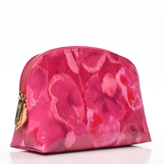 Vernis Ikat Cosmetic Pouch Rose Indien