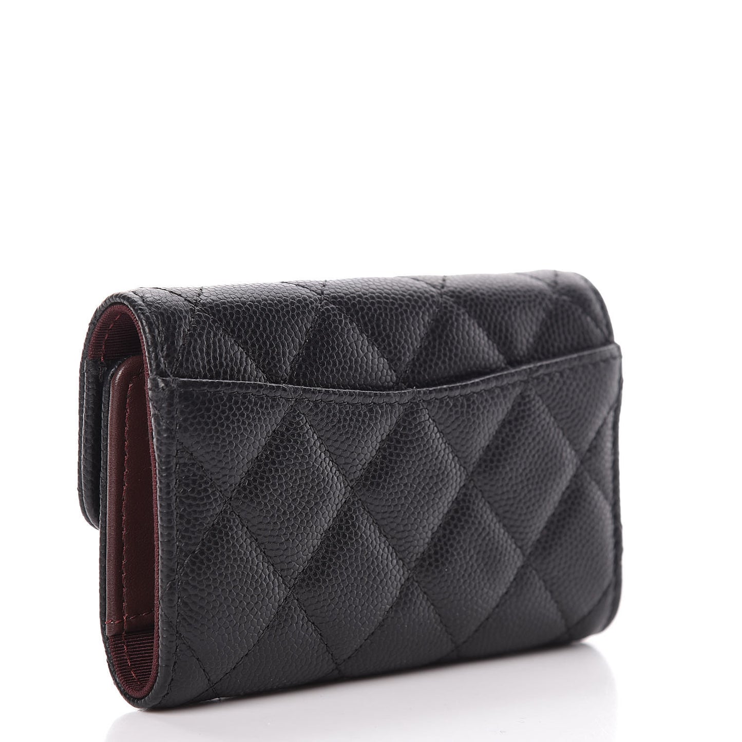 Caviar Quilted Classic 4 Key Holder Wallet Black