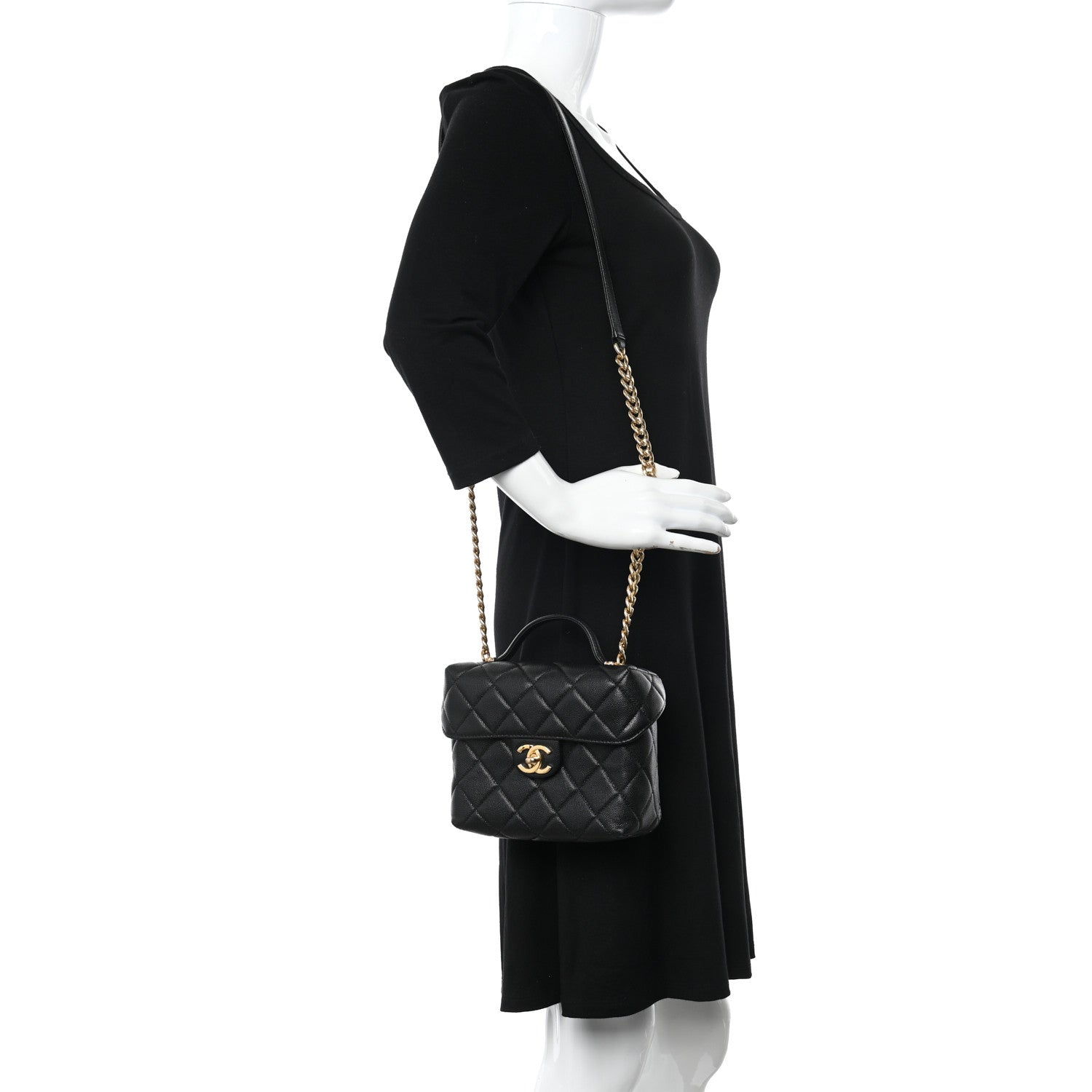 Chanel Caviar Quilted Handy Box Vanity Case Black 2 of 11