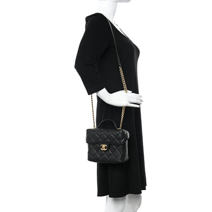 Chanel Caviar Quilted Handy Box Vanity Case Black 2 of 11