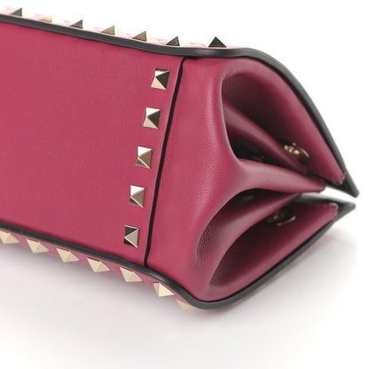 Valentino Garavani Vitello Mini Rockstud Flip-Lock Chain Shoulder Bag Raspberry 8 of 8