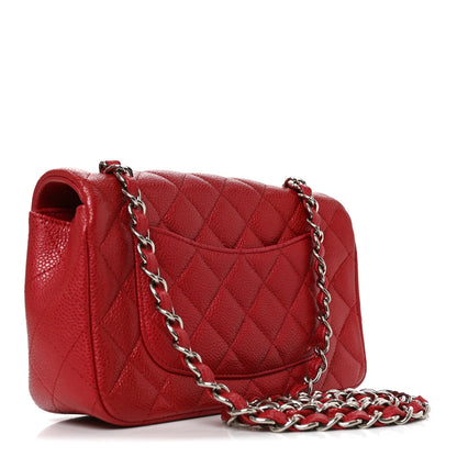 Chanel Caviar Quilted Mini Rectangular Flap Red 3 of 10