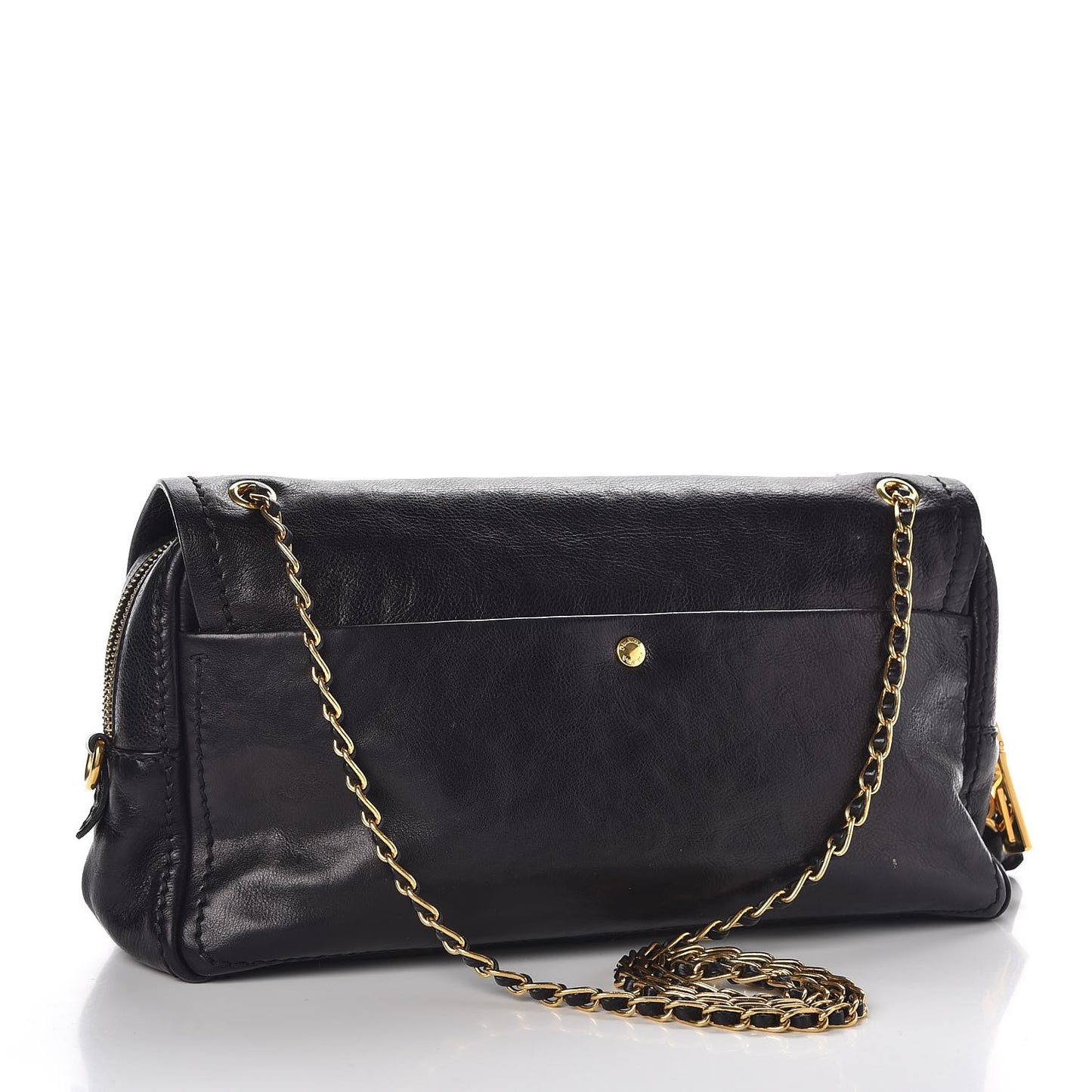 Glace Calf Shoulder Bag Black