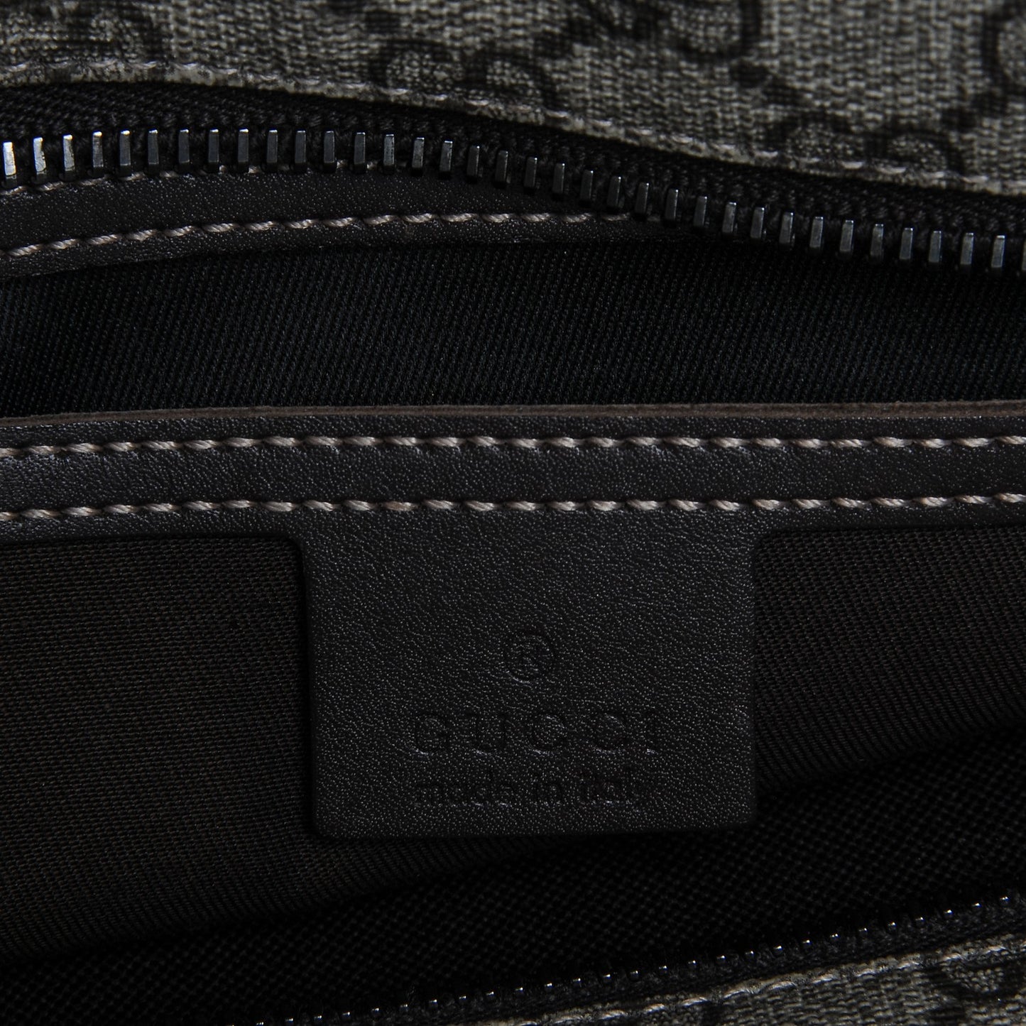 GG Supreme Monogram Medium Zippered Shopping Tote Dark Brown
