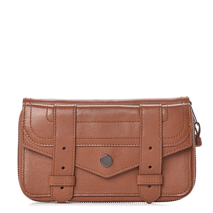 Proenza Schouler Lambskin PS1 Large Zip Around Wallet Saddle 1 of 7