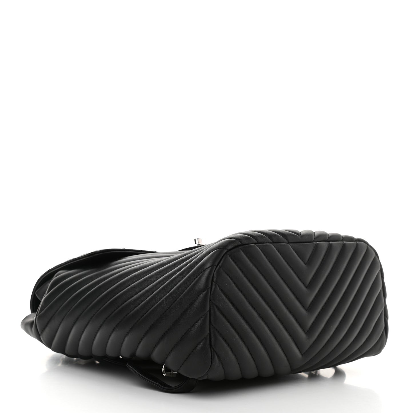 Calfskin Chevron Quilted Large Urban Spirit Backpack Black