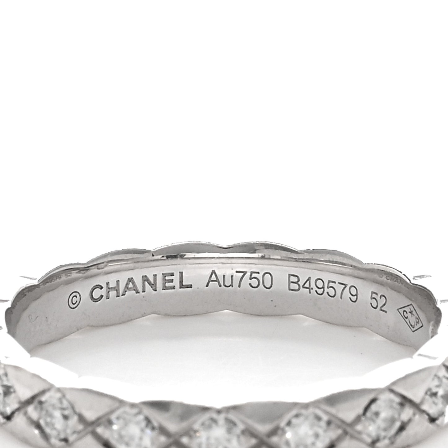 18K White Gold Diamond Mini Coco Crush Ring 52 6