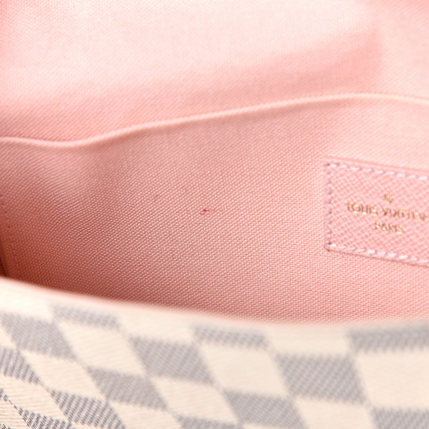 Damier Azur Pochette Felicie Chain Wallet Rose Ballerine