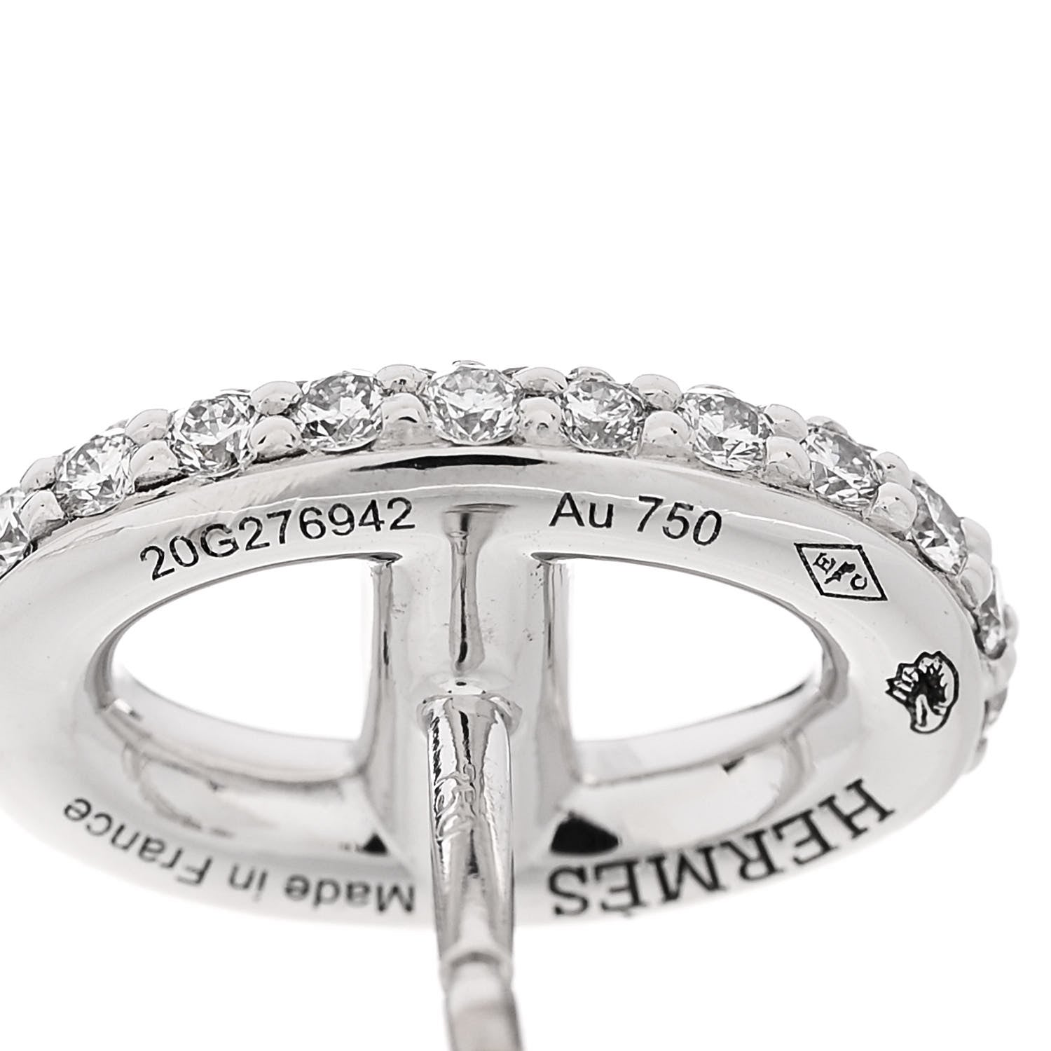 Hermes 18K White Gold Diamond New Farandole Earrings 5 of 6