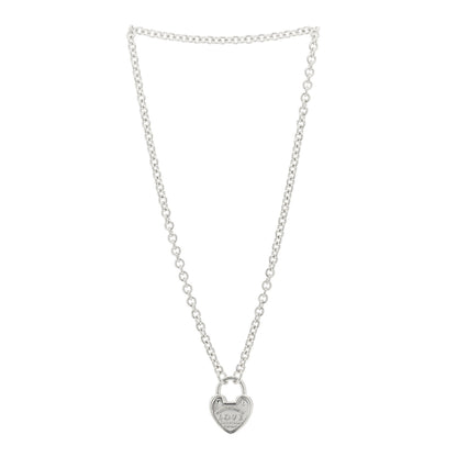 Tiffany Sterling Silver Return To Tiffany Love Heart Lock Pendant Necklace 2 of 4