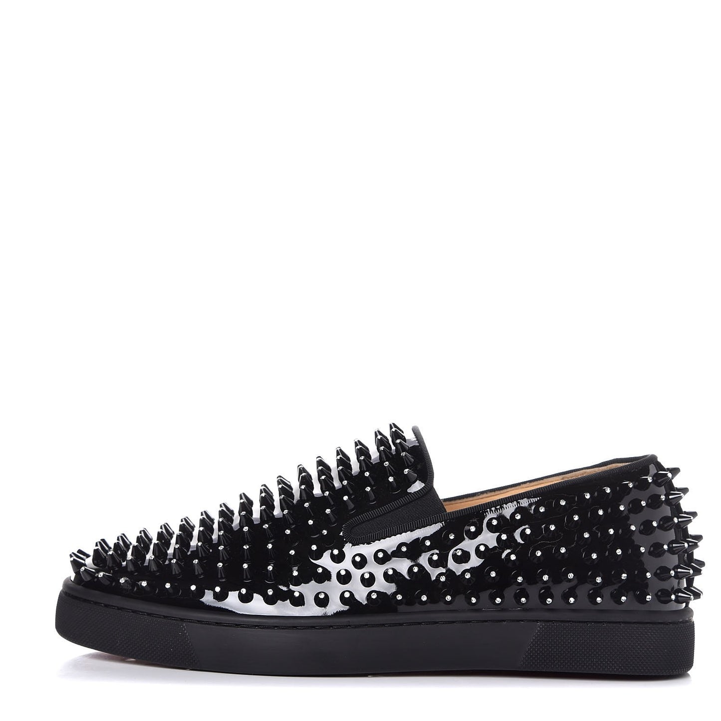 Mens Patent Spikes Galactokai Flat 40 Black
