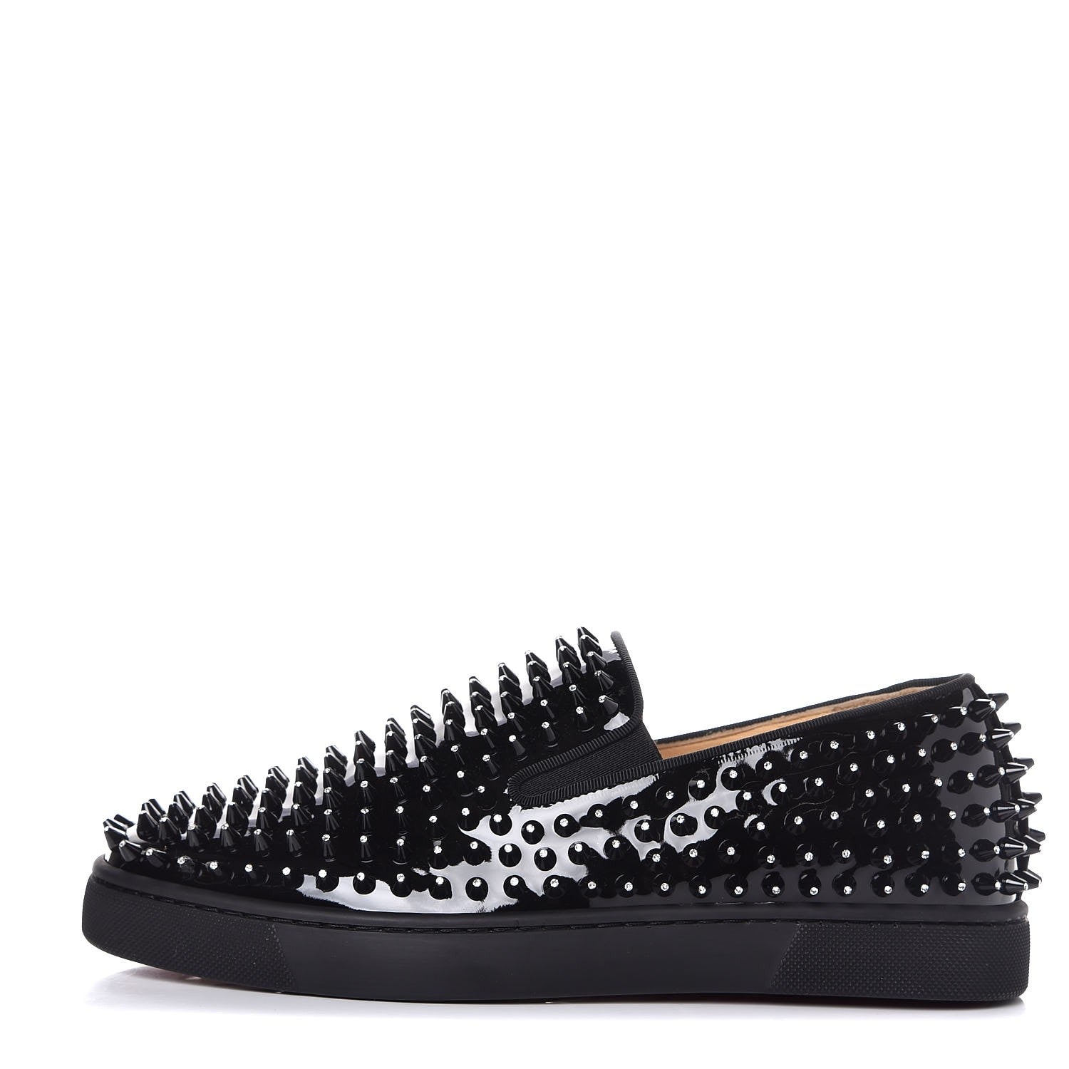 Christian Louboutin Mens Patent Spikes Galactokai Flat 40 Black 1 of 11