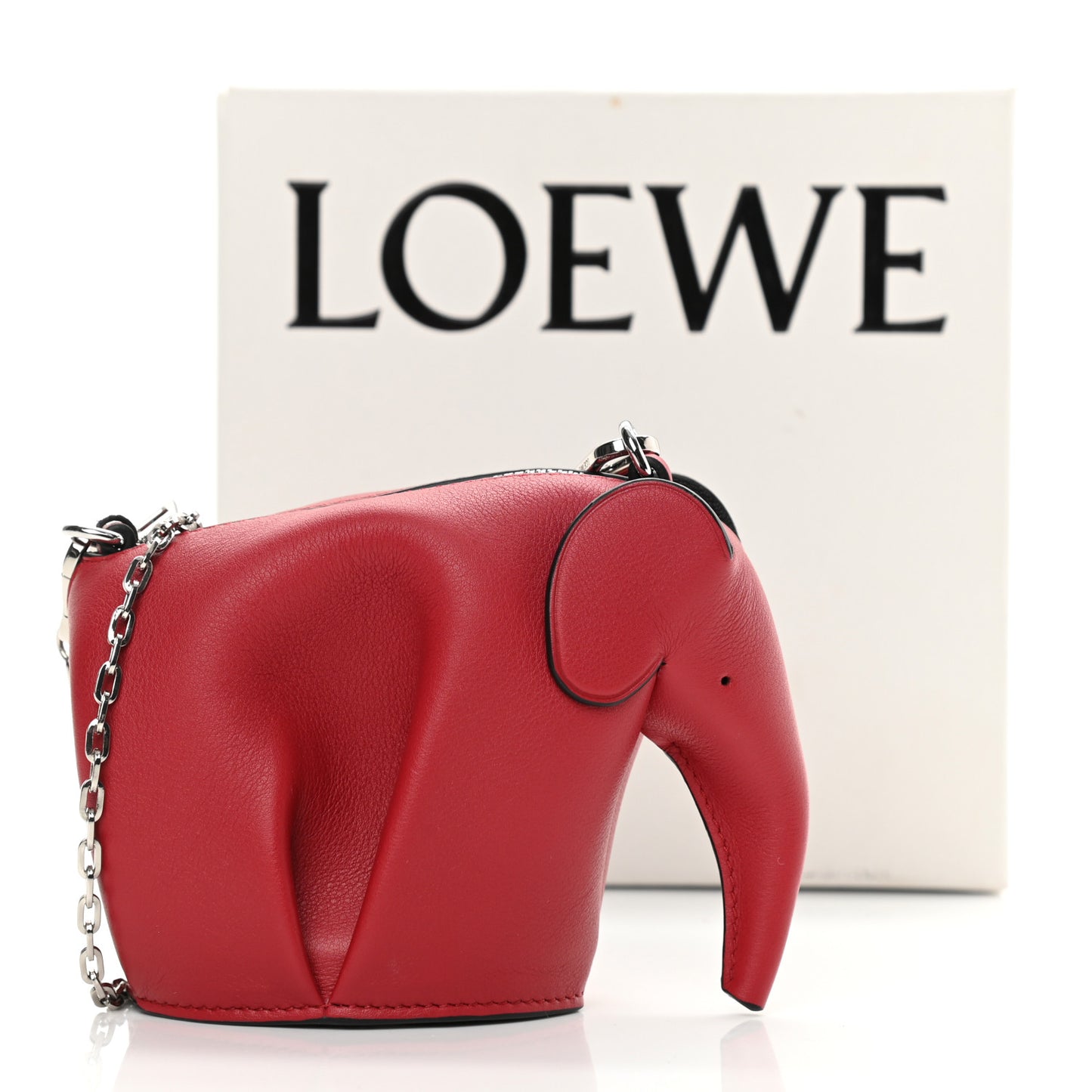 Calfskin Elephant Pouch Red