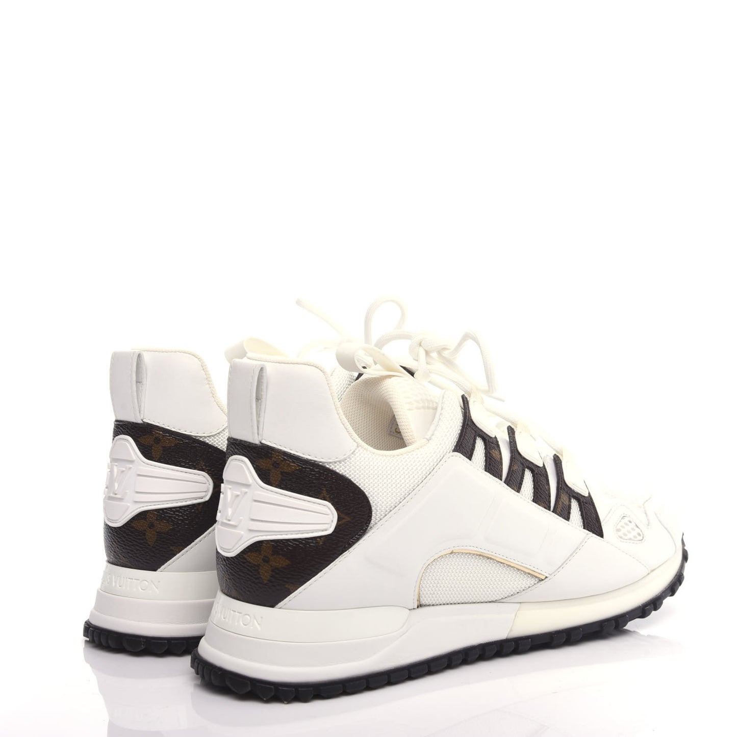 Calfskin Monogram Run Away Sneakers 39.5 White