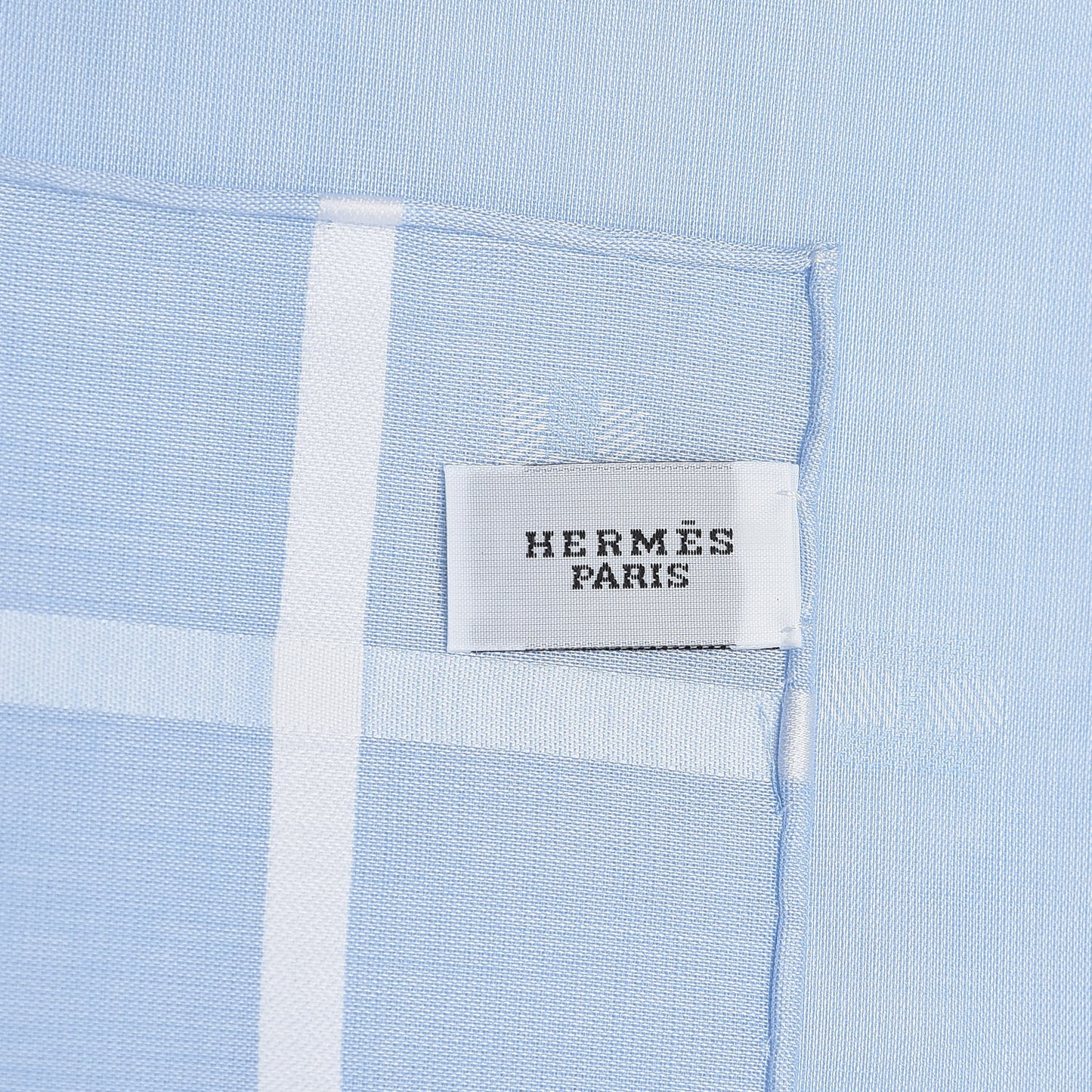 Cotton Hankachi Handkerchief Gift Set H Passant Jacquard d'H Bleu Ciel Bleu