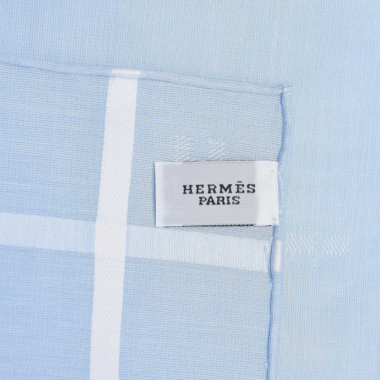 Hermes Cotton Hankachi Handkerchief Gift Set H Passant Jacquard d'H Bleu Ciel Bleu 7 of 11