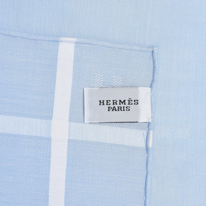 Hermes Cotton Hankachi Handkerchief Gift Set H Passant Jacquard d'H Bleu Ciel Bleu 7 of 11