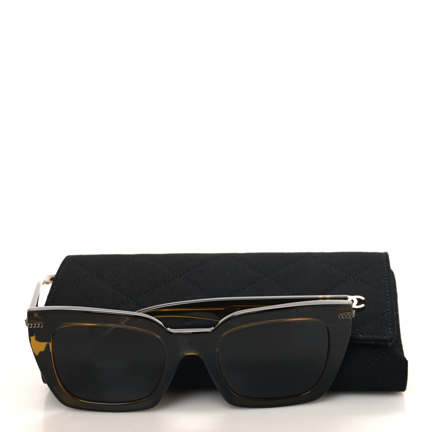 Acetate Square Sunglasses 5509-A Khaki