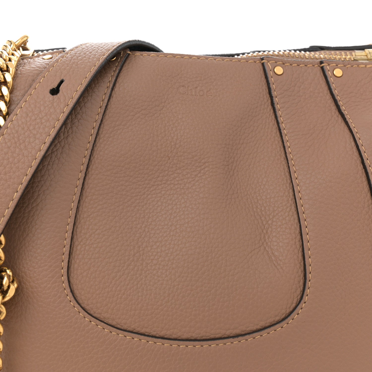 Chloe Grained Calfskin Small Hayley Hobo Nut 8 of 13