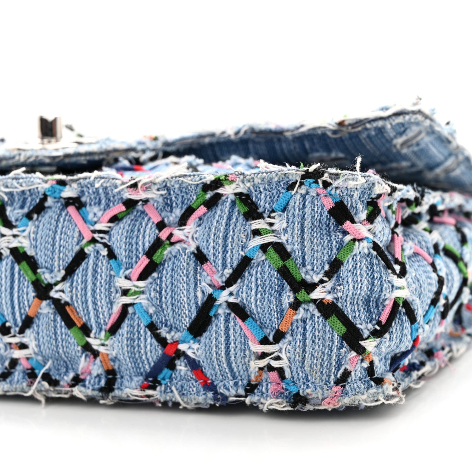 Chanel Woven Denim Medium Flap Multicolor 10 of 13