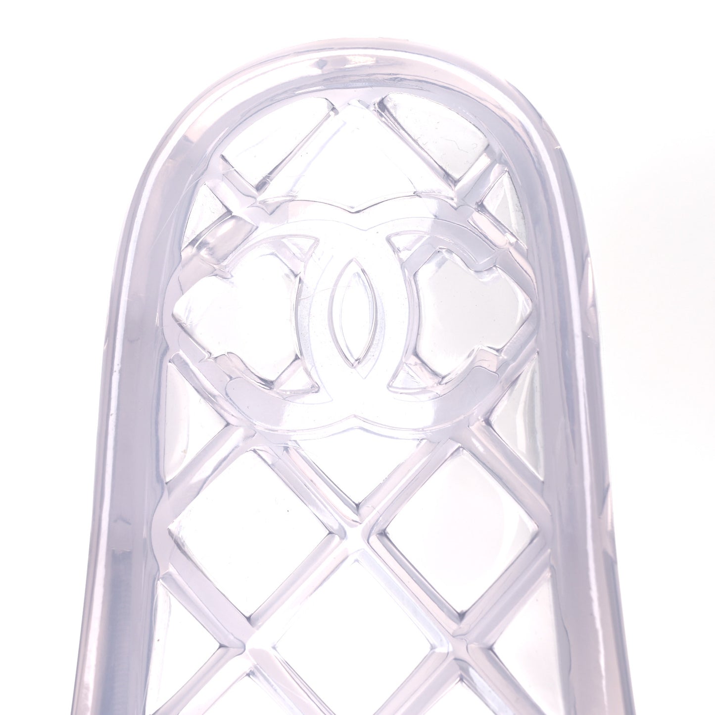 PVC Transparent CC Flat Slide Sandals 38 White