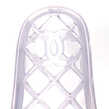 Chanel PVC Transparent CC Flat Slide Sandals 38 White 9 of 11