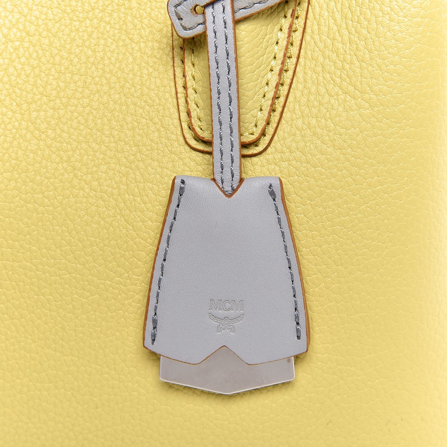 Grained Calfskin Mini Milla Tote Custard Yellow