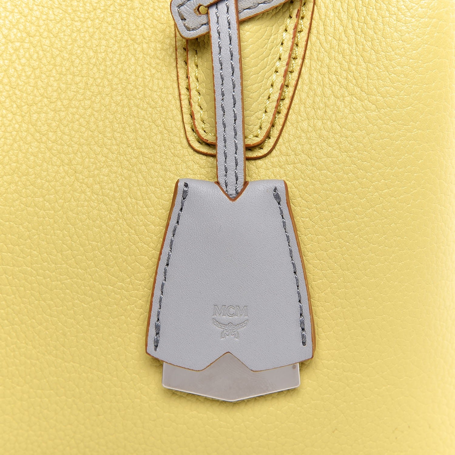 MCM Grained Calfskin Mini Milla Tote Custard Yellow 9 of 9