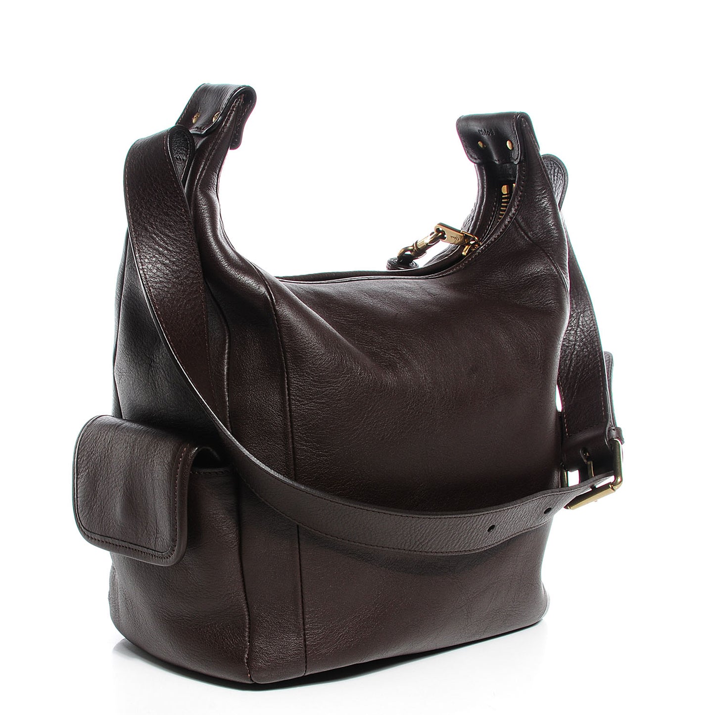 Calfskin Gabby Bucket Bag Brown