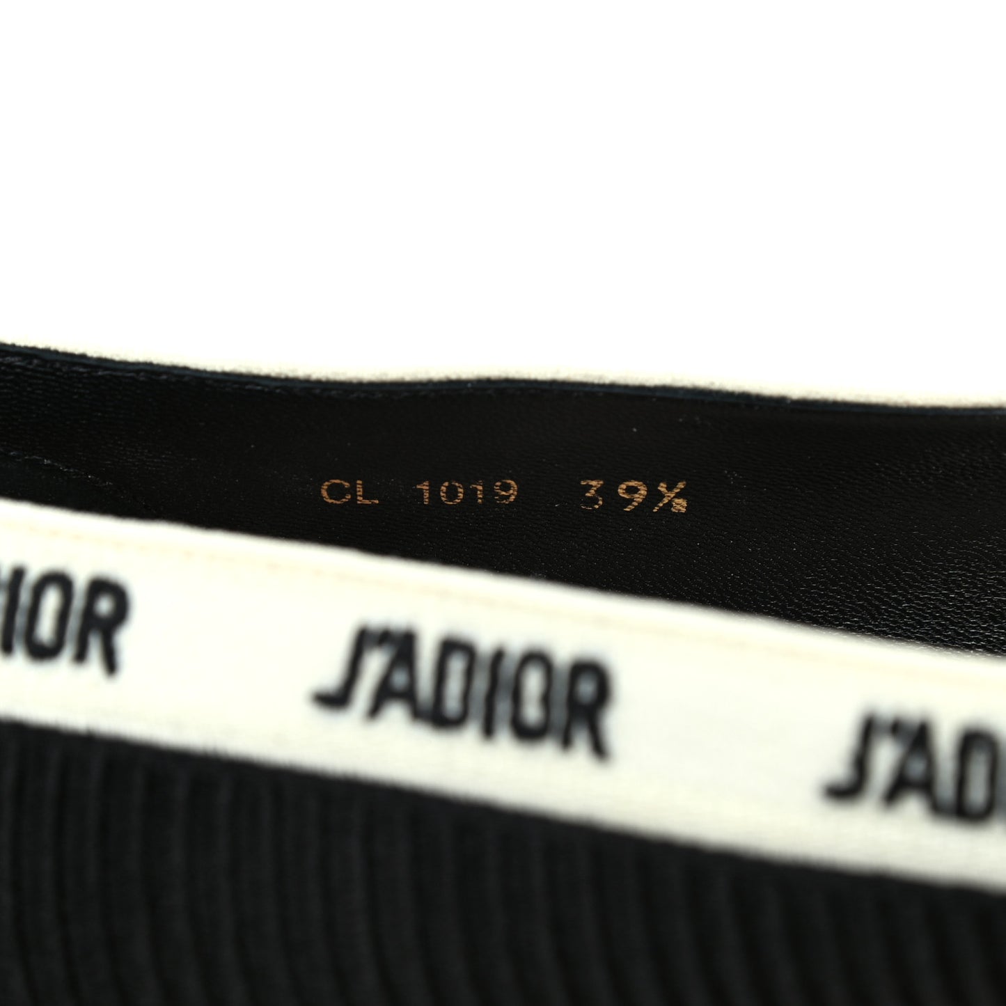 Fabric Ribbon Embroidered J'Adior Ballet Flats 39.5 Black