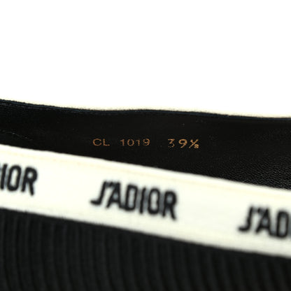 Christian Dior Fabric Ribbon Embroidered J'Adior Ballet Flats 39.5 Black 8 of 10