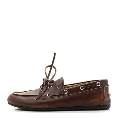Miu Miu Vitello Deco Boat Loafers 39 Bruciato 1 of 10