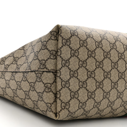 Gucci GG Supreme Monogram Textured Calfskin Web Medium Ophidia Shopping Tote Beige Ebony New Acero 9 of 14