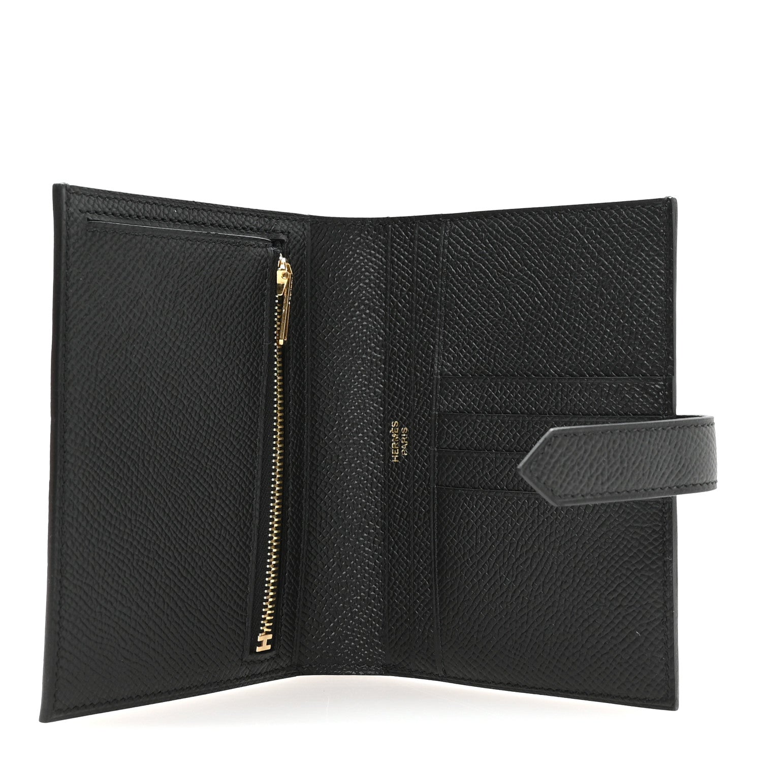 Hermes Epsom Bearn Compact Wallet Black 5 of 8
