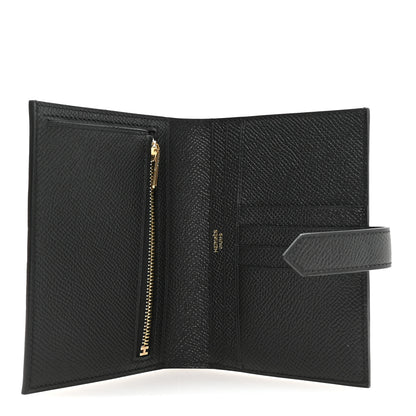 Hermes Epsom Bearn Compact Wallet Black 5 of 8