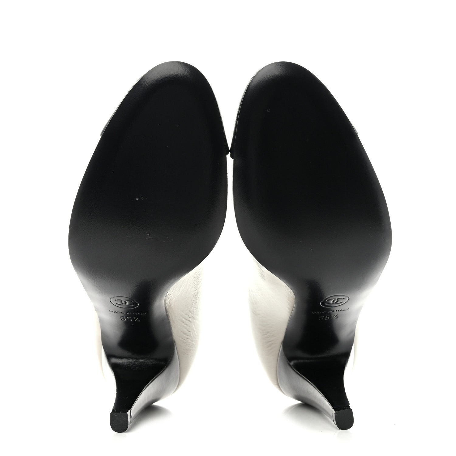 Chanel Shiny Goatskin Cap Toe Mary Jane Pumps 35.5 Grey Dark Grey 5 of 9