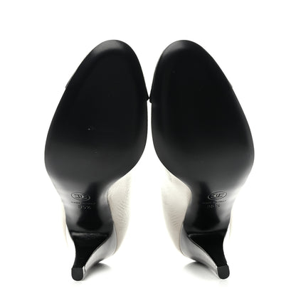 Chanel Shiny Goatskin Cap Toe Mary Jane Pumps 35.5 Grey Dark Grey 5 of 9