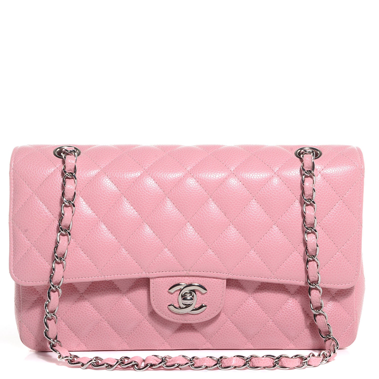 Chanel Caviar Quilted Medium Double Flap Pink 1 of 12