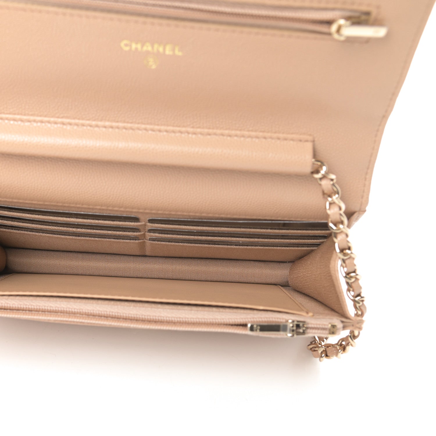 Chanel Caviar Quilted Wallet On Chain WOC Beige 5 of 12